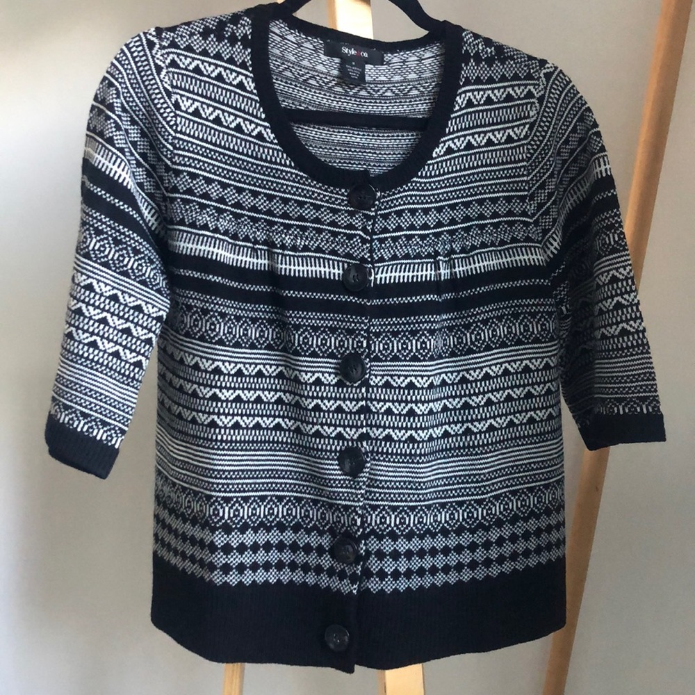Style & Co Patterned Knit Cardigan